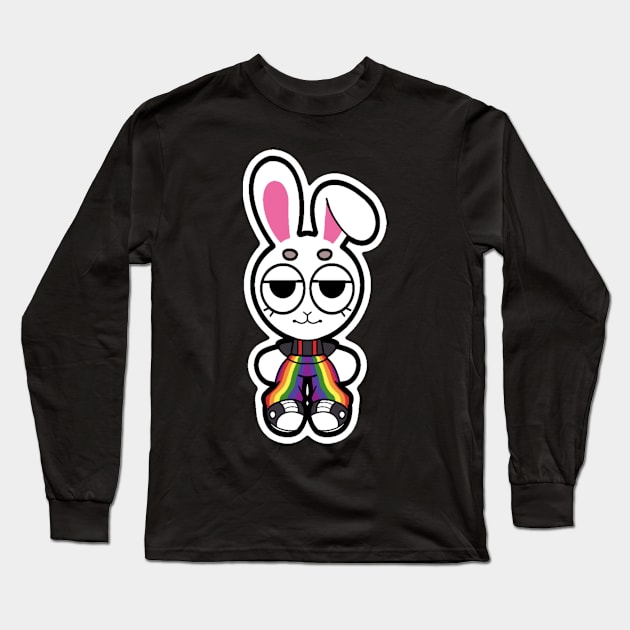 Pride Flag Bunny Long Sleeve T-Shirt by Indy-Site